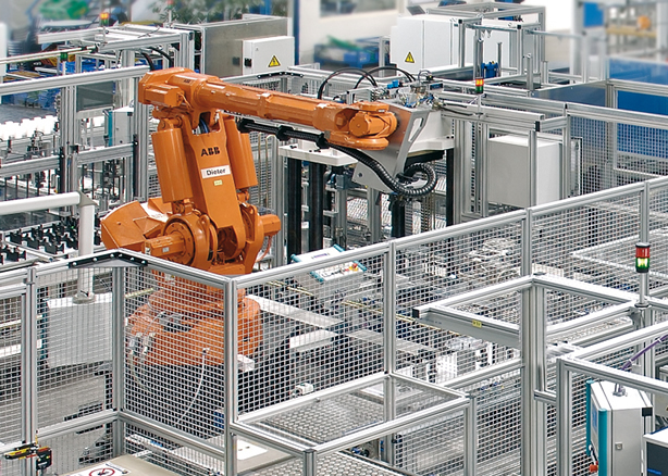 工業鋁型材制造的工業機器人圍欄